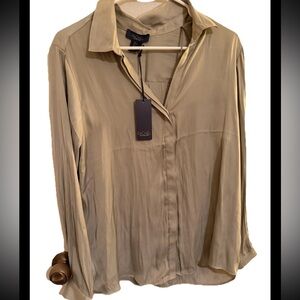 NWT Rachel Roy Long Sleeve Blouse Light Green size Large